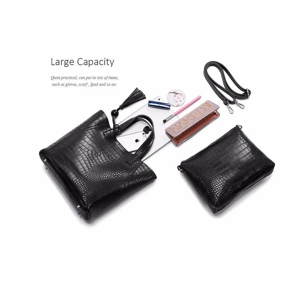 <bold>Tote & Crossbody Bag Set <br>Vegan-Leather
