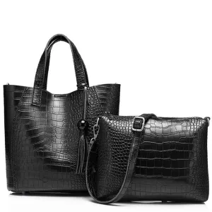 <bold>Tote & Crossbody Bag Set <br>Vegan-Leather