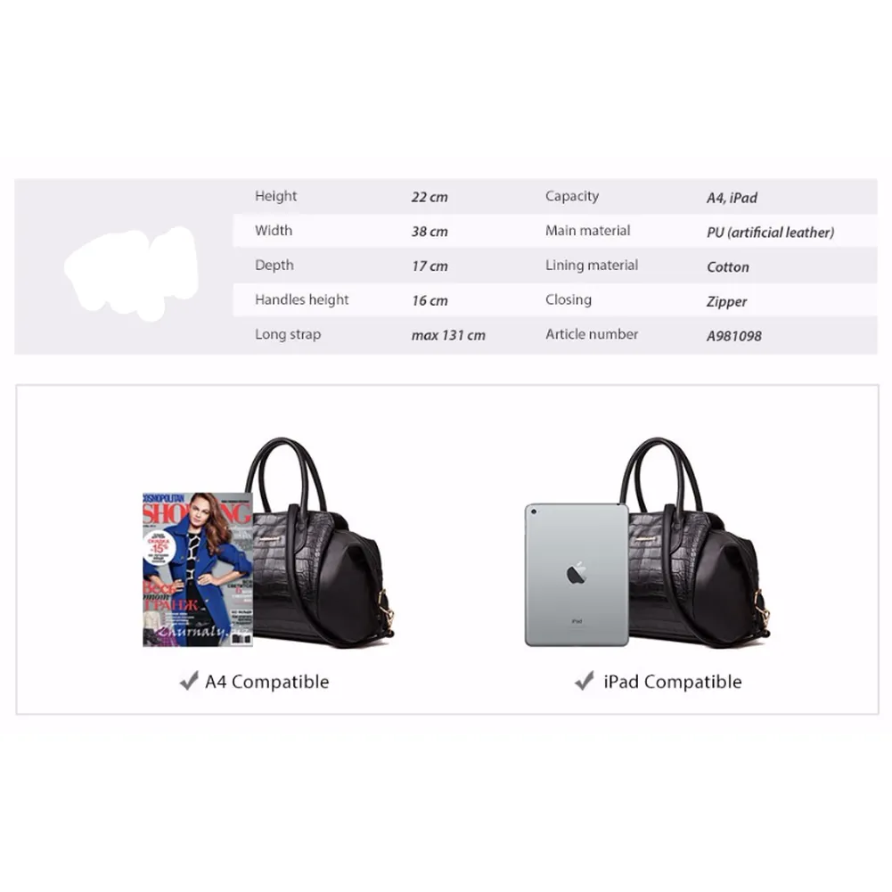 <bold>Tote / Shoulder Bag  <br>Vegan-Leather