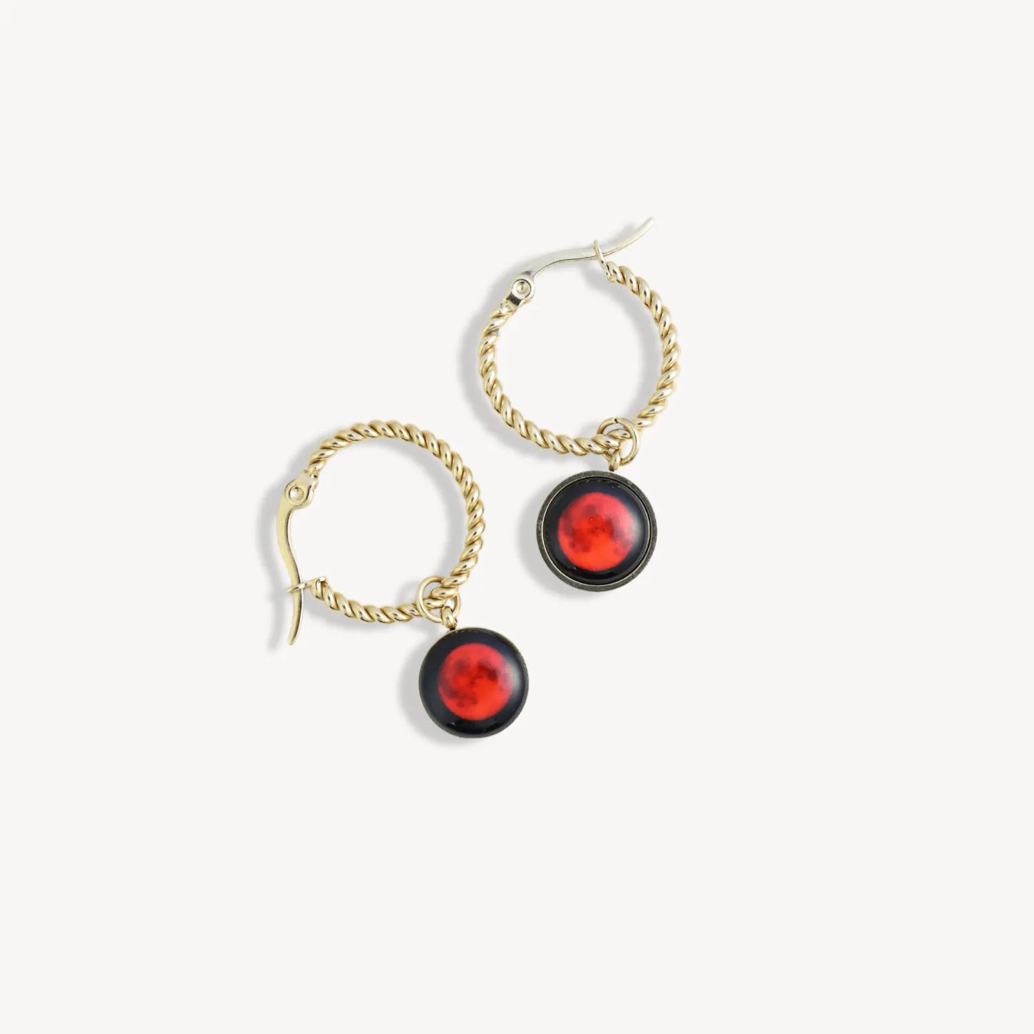 Lunar Eclipse Carina Hoops in Gold