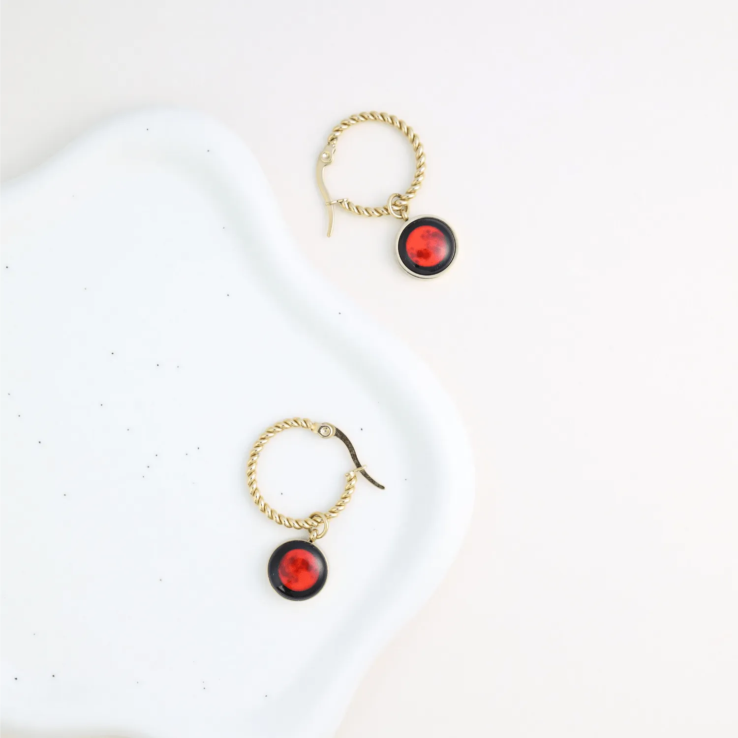 Lunar Eclipse Carina Hoops in Gold