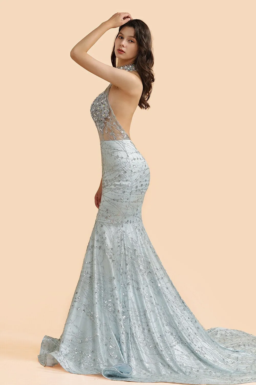 Luxury Beads Stones  Mermaid Prom Dresses