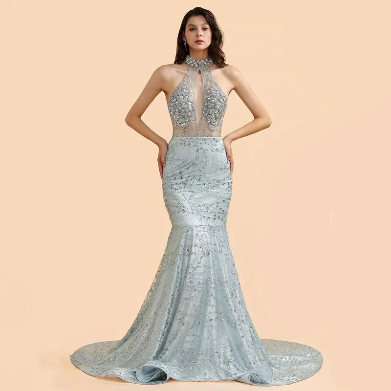 Luxury Beads Stones  Mermaid Prom Dresses