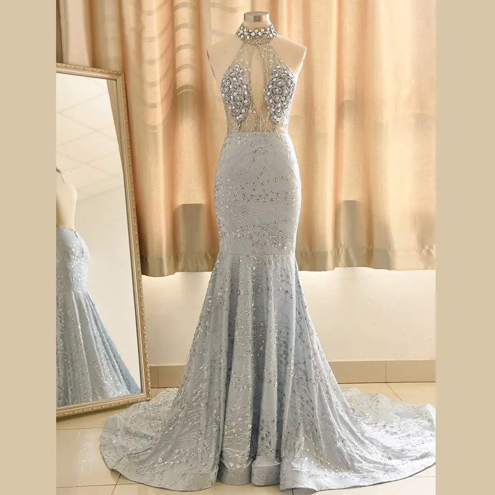 Luxury Beads Stones  Mermaid Prom Dresses