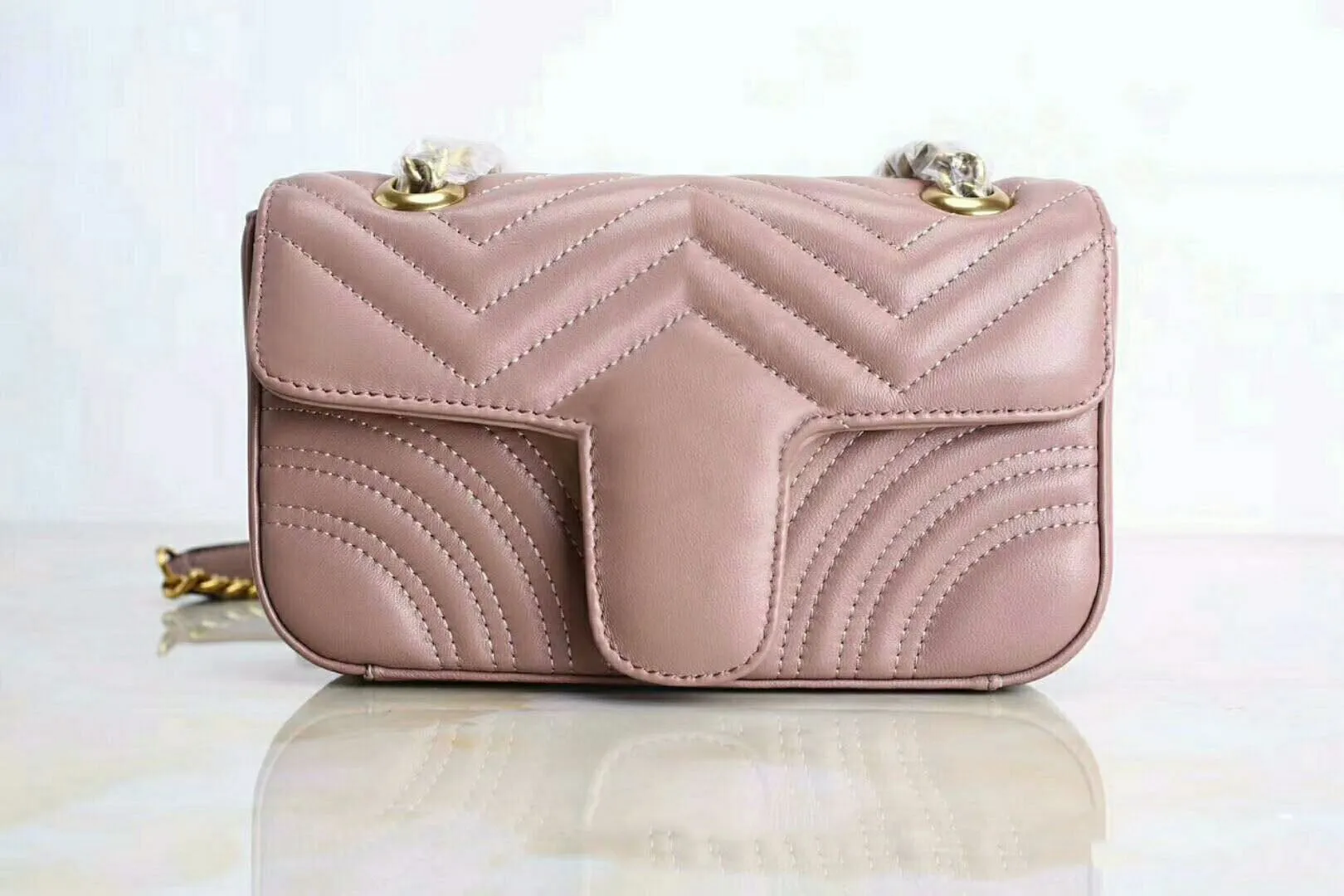 Luxury High Quality Fashion Love heart V Wave Pattern Satchel Designer Shoulder Bag Chain Handbag