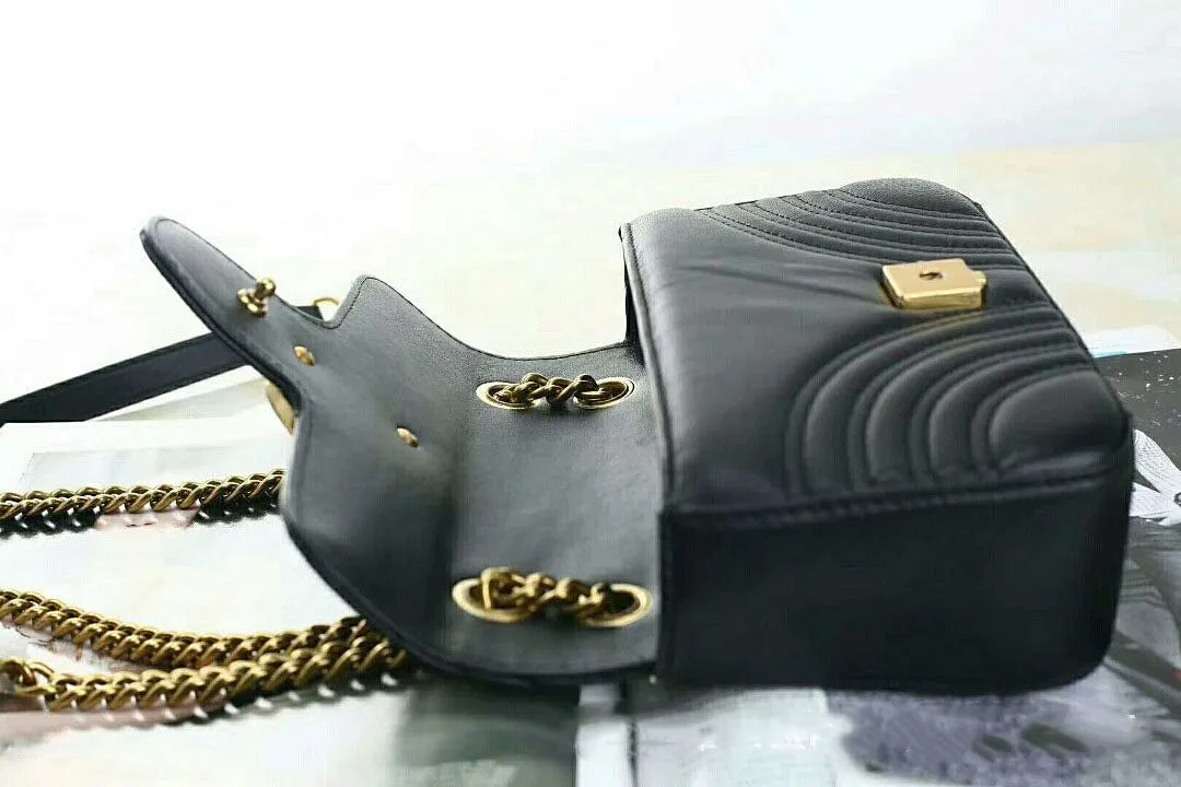 Luxury High Quality Fashion Love heart V Wave Pattern Satchel Designer Shoulder Bag Chain Handbag