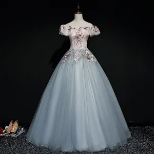 Luxury Off-Shoulder Floral Quinceañera and Evening Party Dress