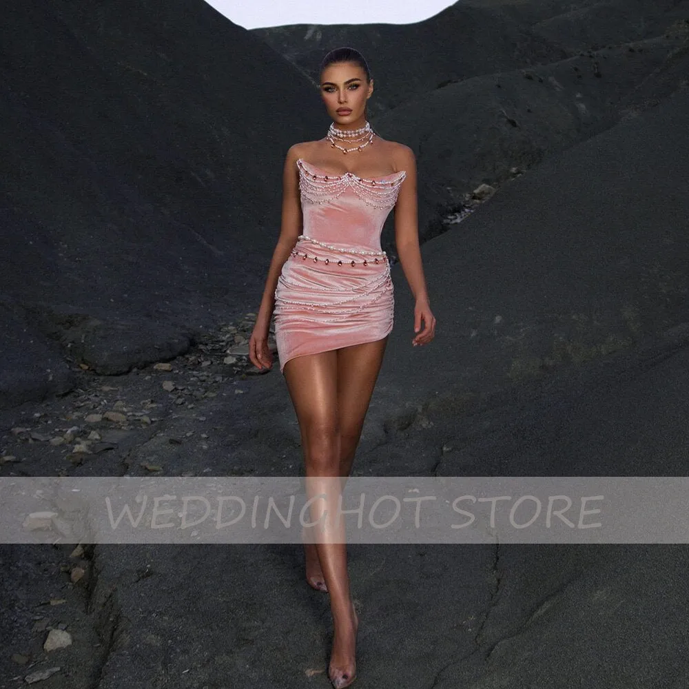 Luxury Sexy Beads Strapless Mermaid Dress robes de soirée