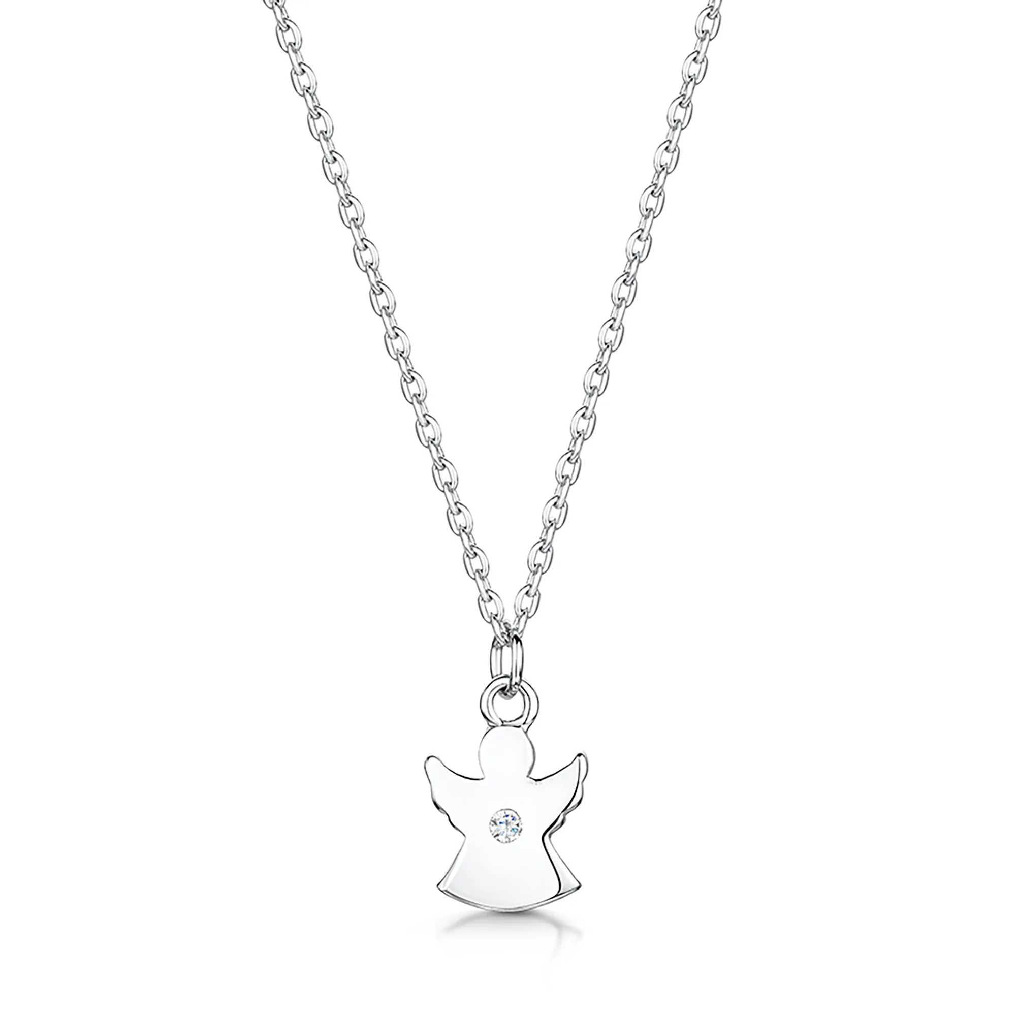 LXI Angel Pendant Rhodium - Personalised