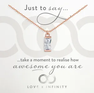 LXI Baguette Pendant- Rose Gold