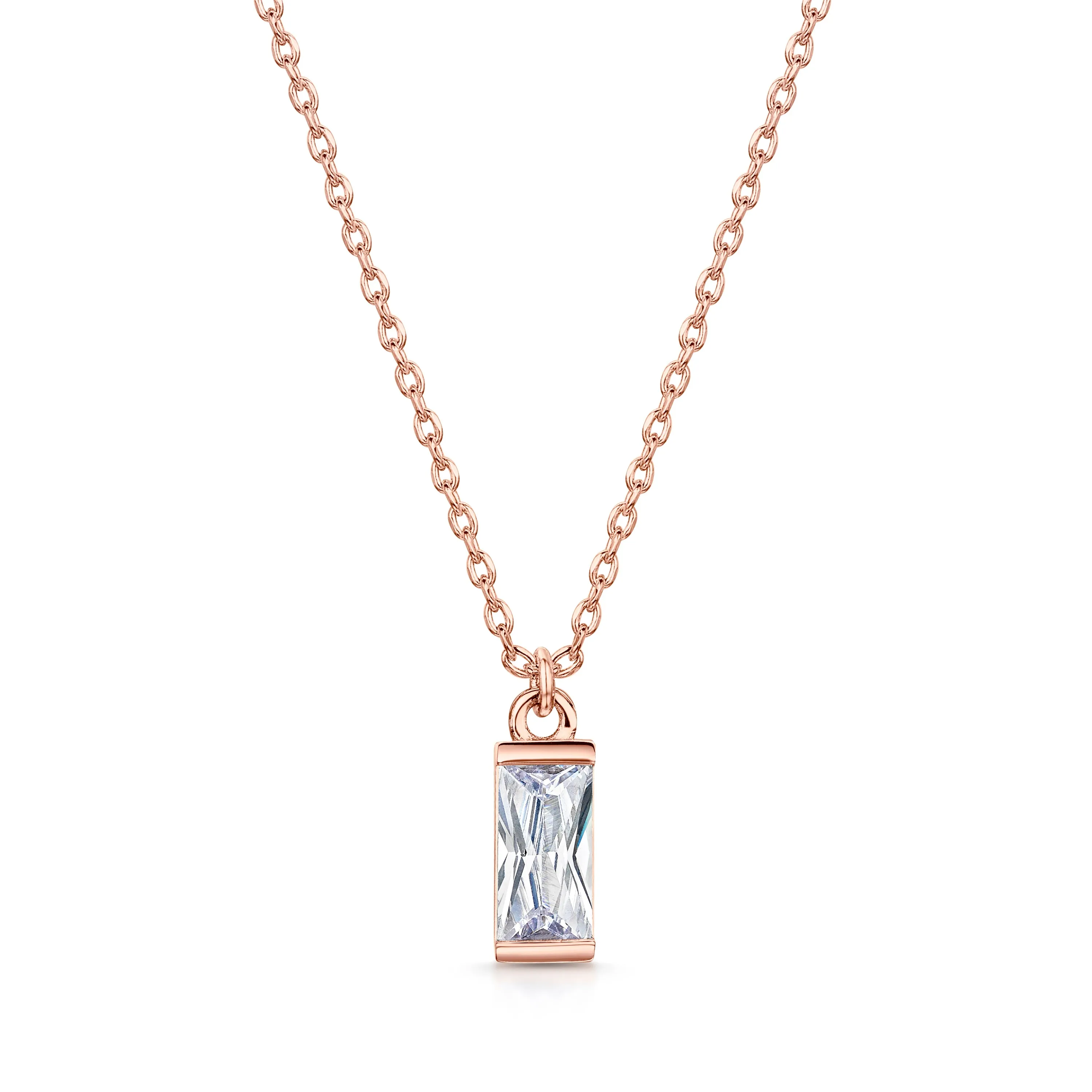 LXI Baguette Pendant- Rose Gold