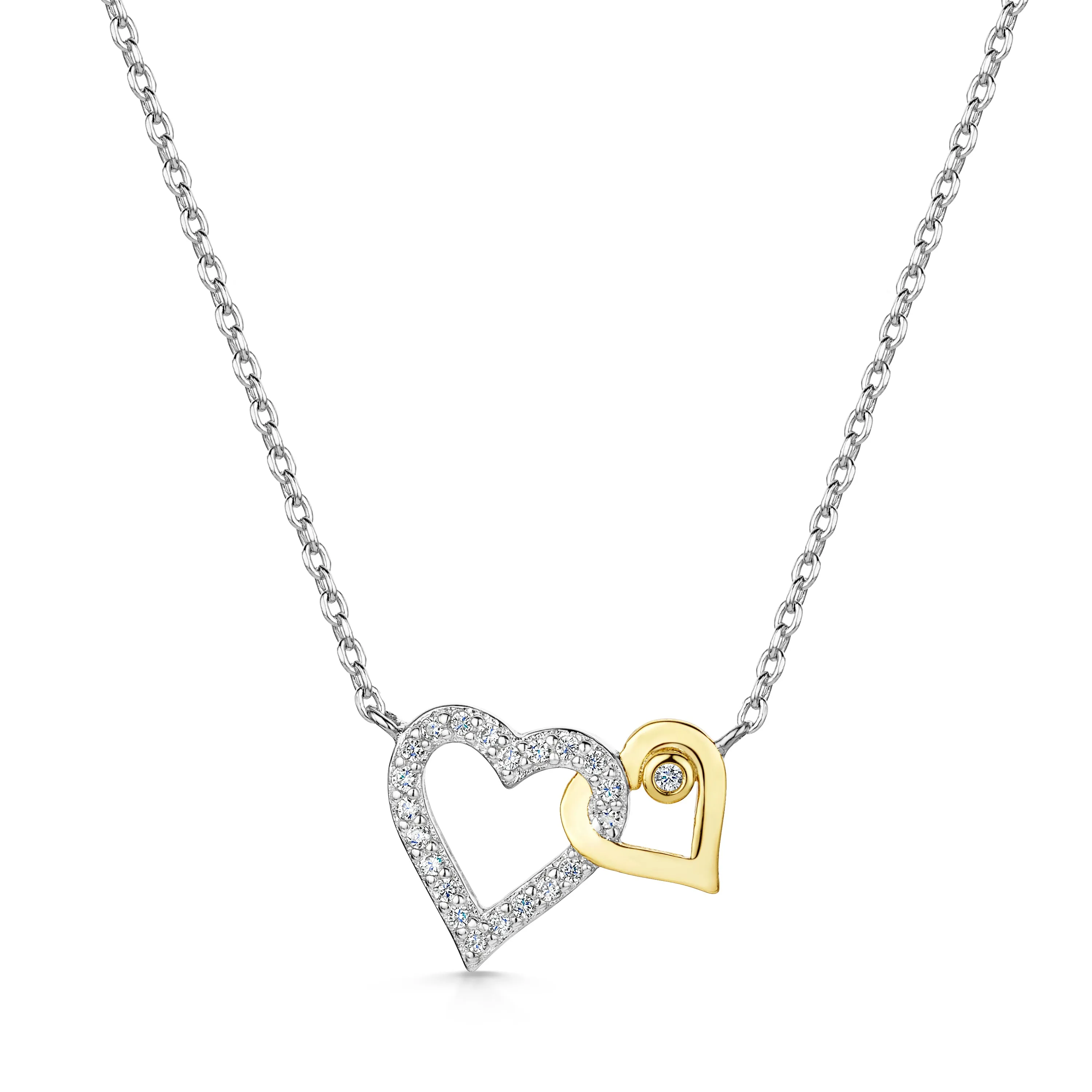 LXI Entwined Hearts Pendant Gold