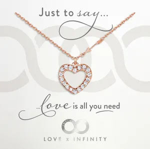 LXI Hearts & Arrows Pendant - Rose Gold