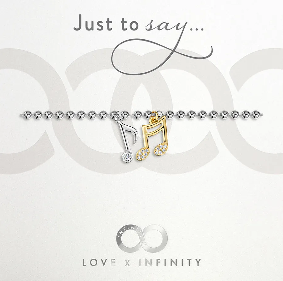 LXI Musical Notes Bracelet- Rhodium