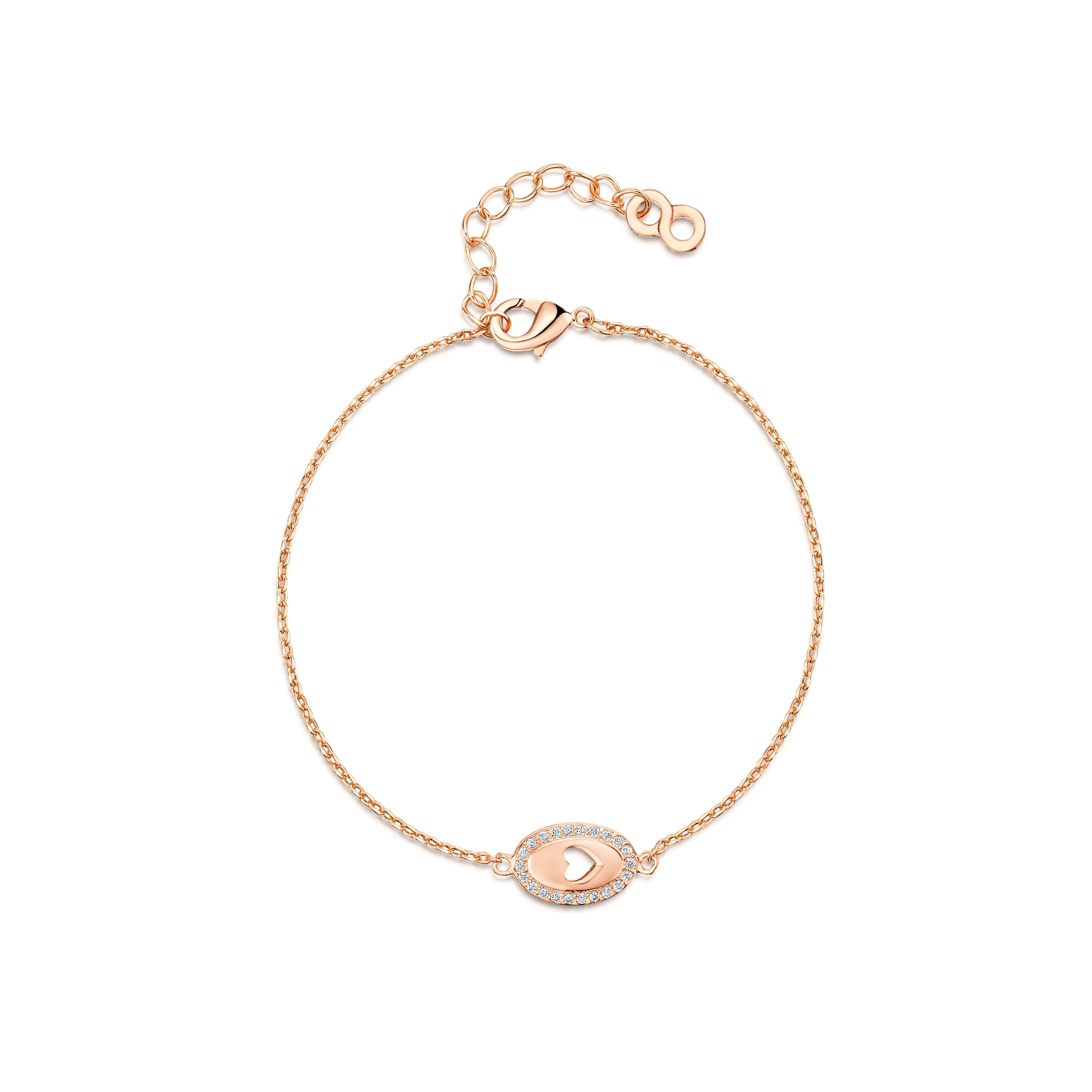 LXI Oval Cut Out Heart Bracelet