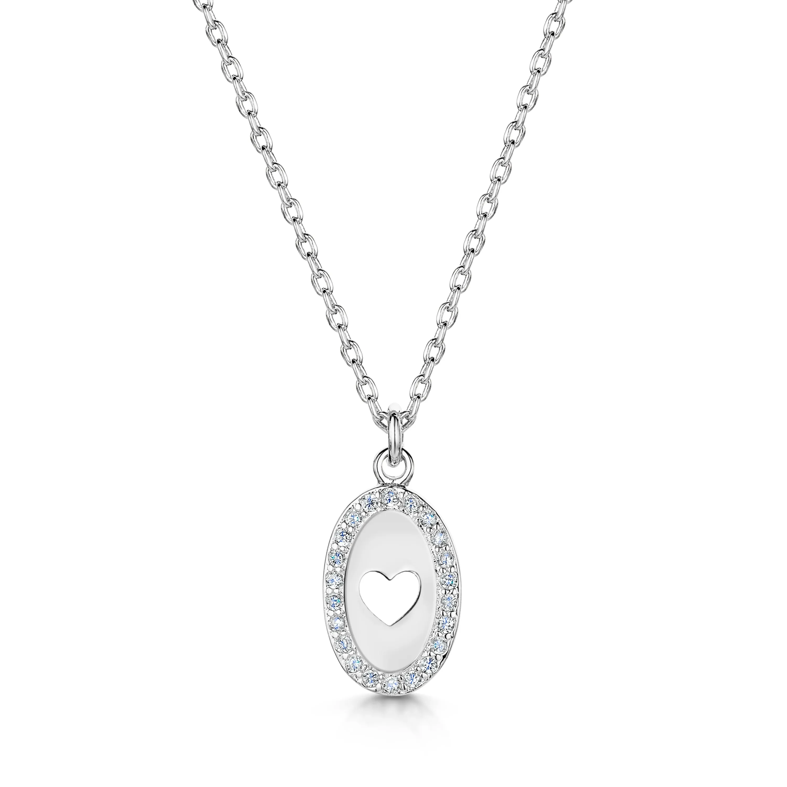 LXI Oval Cut Out Heart Pendant
