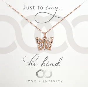 LXI Pave Butterfly Pendant Be Kind