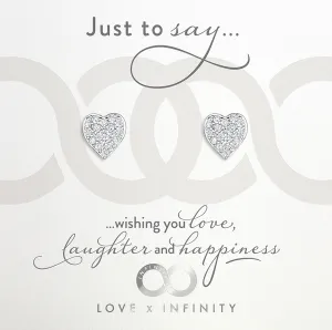 LXI Pave Heart Earrings