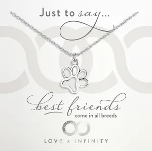 LXI Paw Print Pendant Rhodium