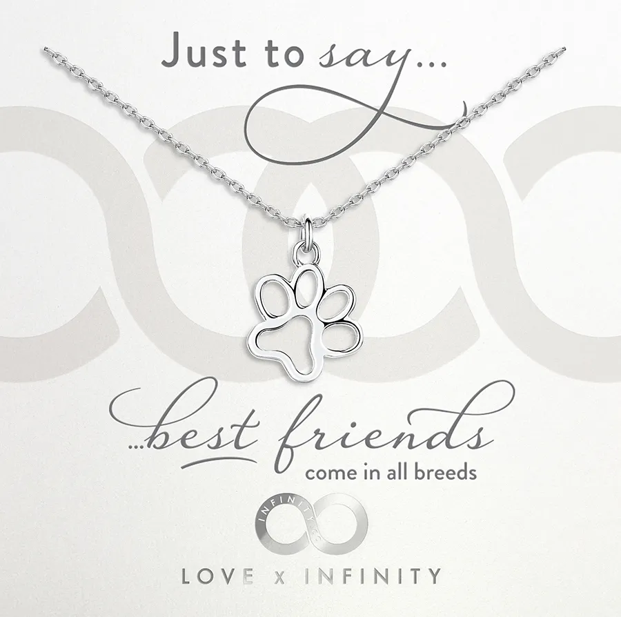 LXI Paw Print Pendant Rhodium