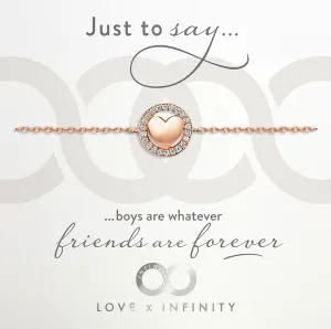LXI Polished Heart Halo Bracelet Rose Gold