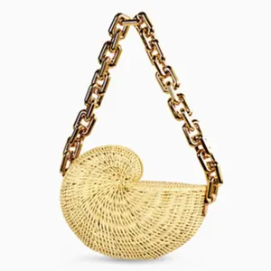 MADEIRA Conch Shell Shaped Rattan Bag - New