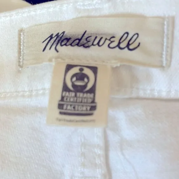 Madewell NWT The High Rise Slim Boyjean in Tile White Size 24