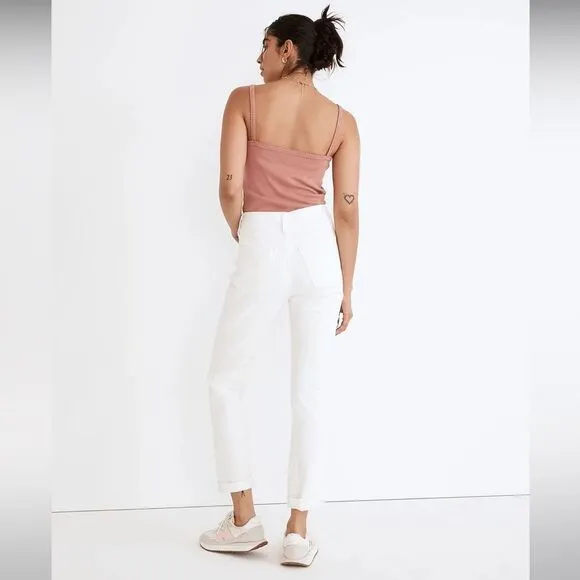 Madewell NWT The High Rise Slim Boyjean in Tile White Size 24