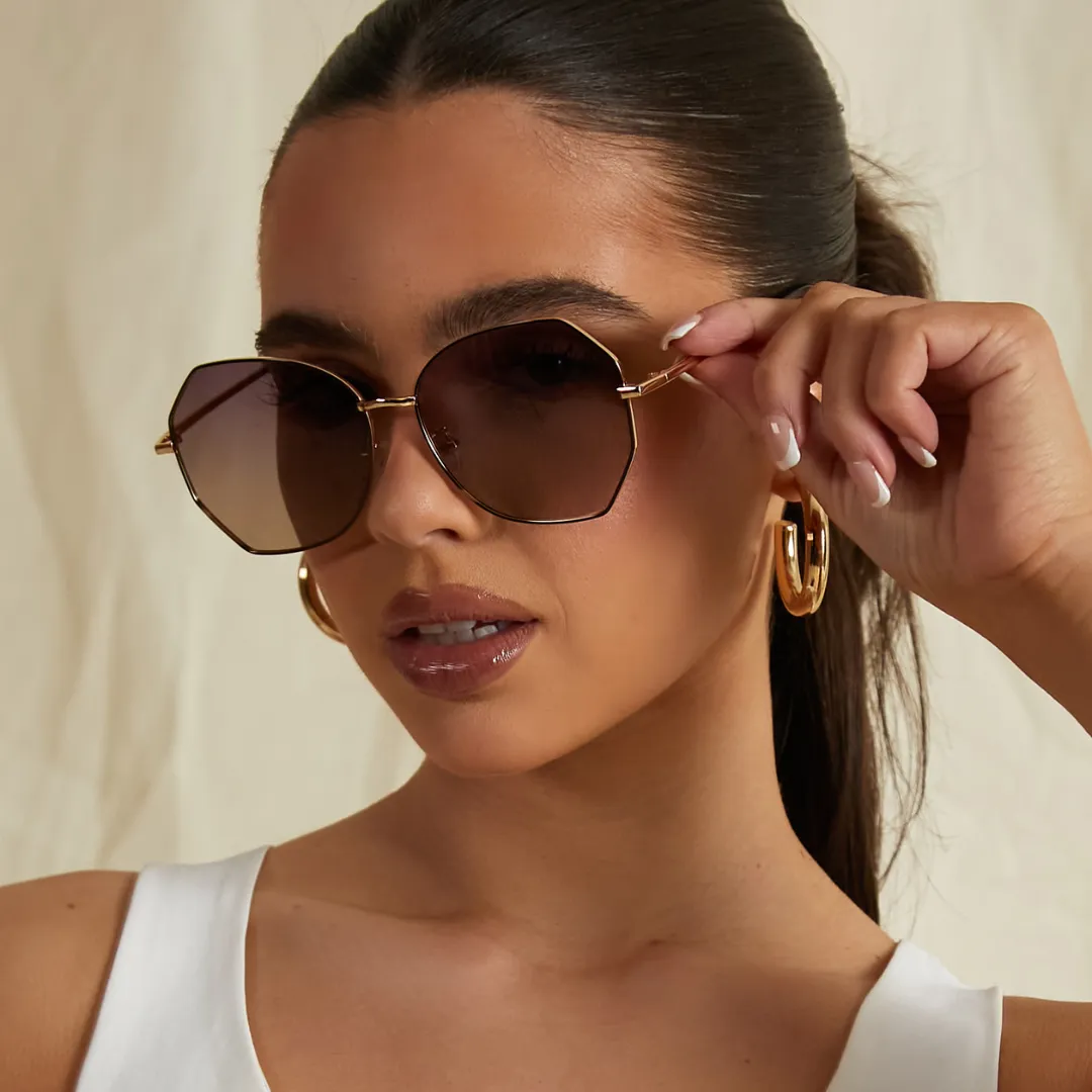 MAINE Gold Aviator Sunglasses