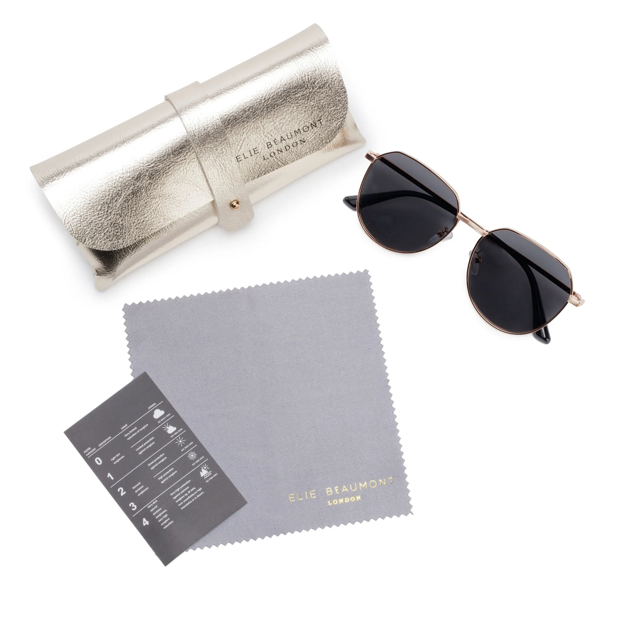 MAINE Gold Aviator Sunglasses