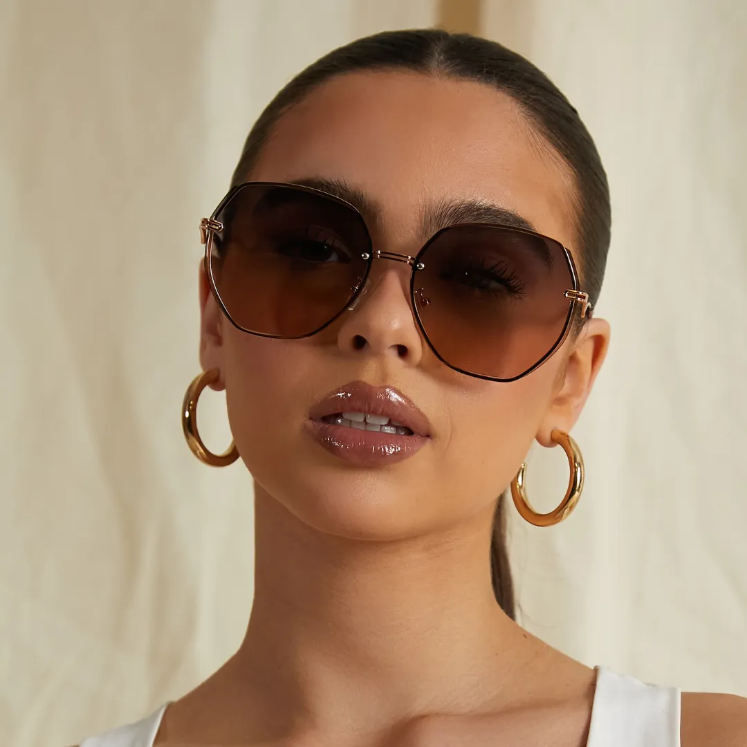 MAINE Gold Aviator Sunglasses