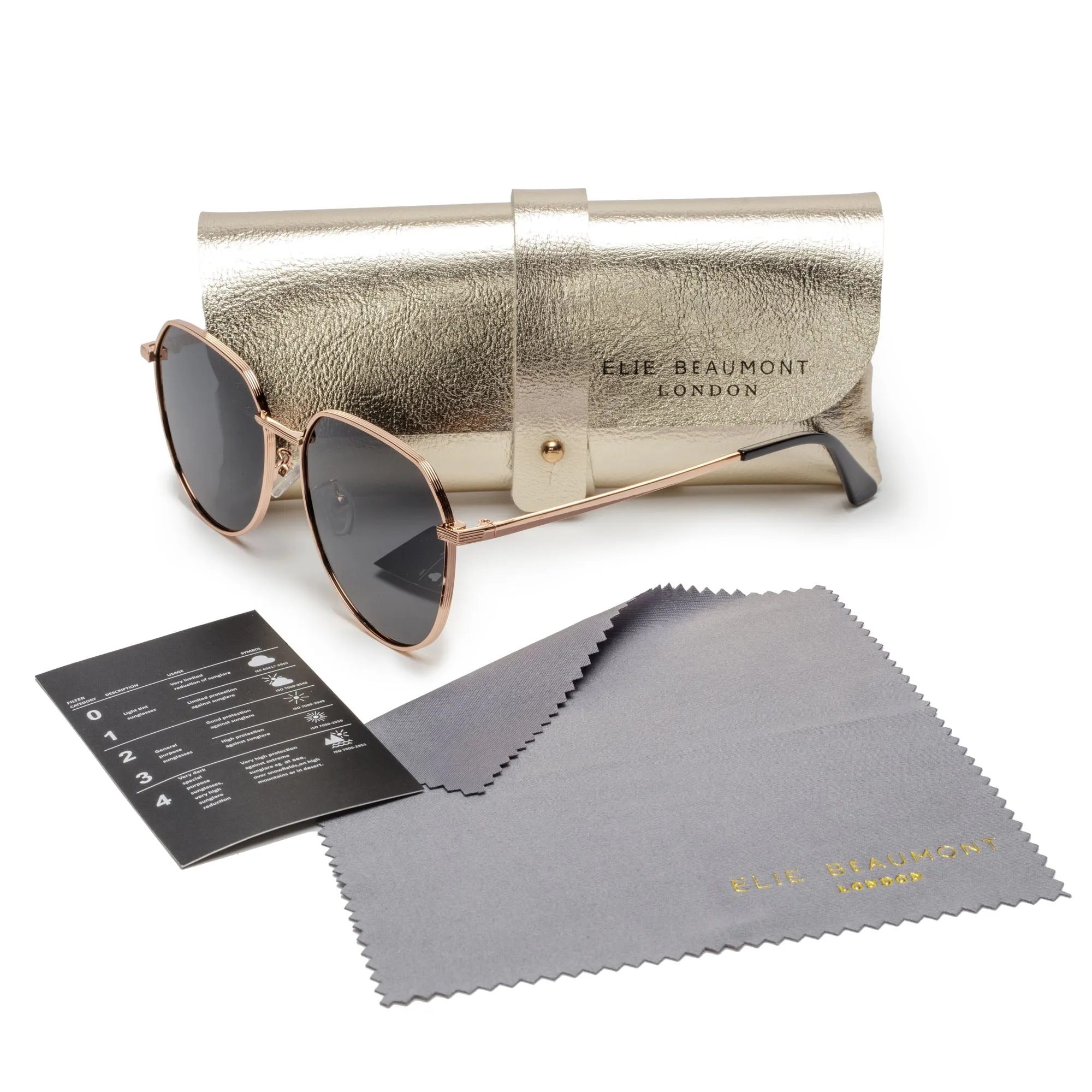 MAINE Gold Aviator Sunglasses