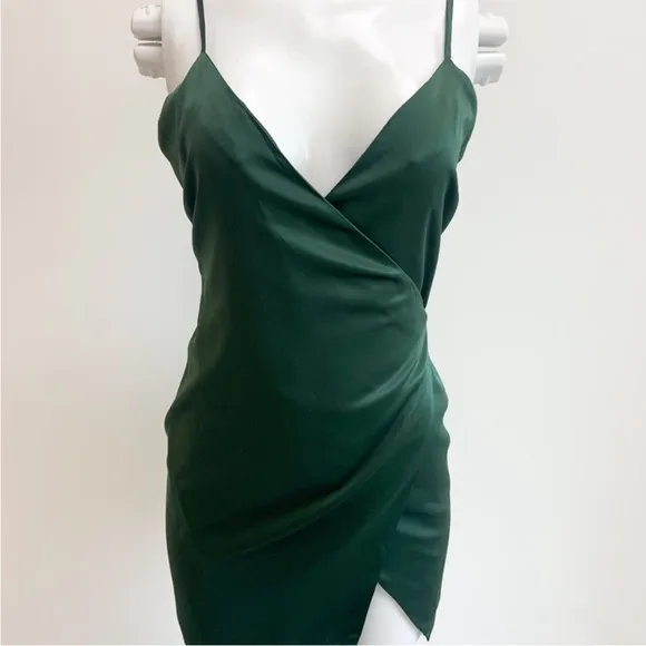 Majorelle Nina Dress in Ivy Satin WrapMini Dress Revolve Cocktail Sz S