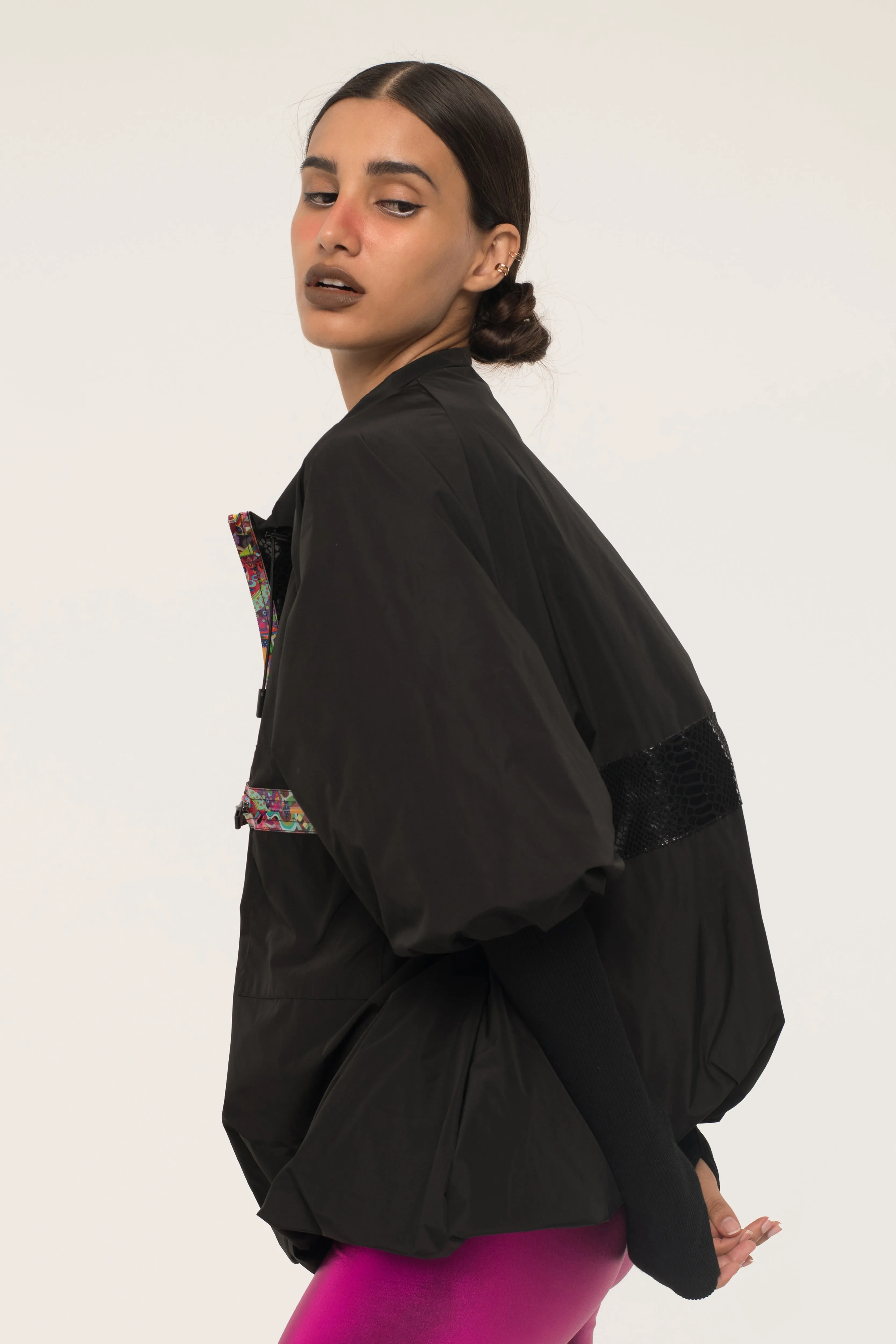 Makeup Half-Zip Parachute Jacket