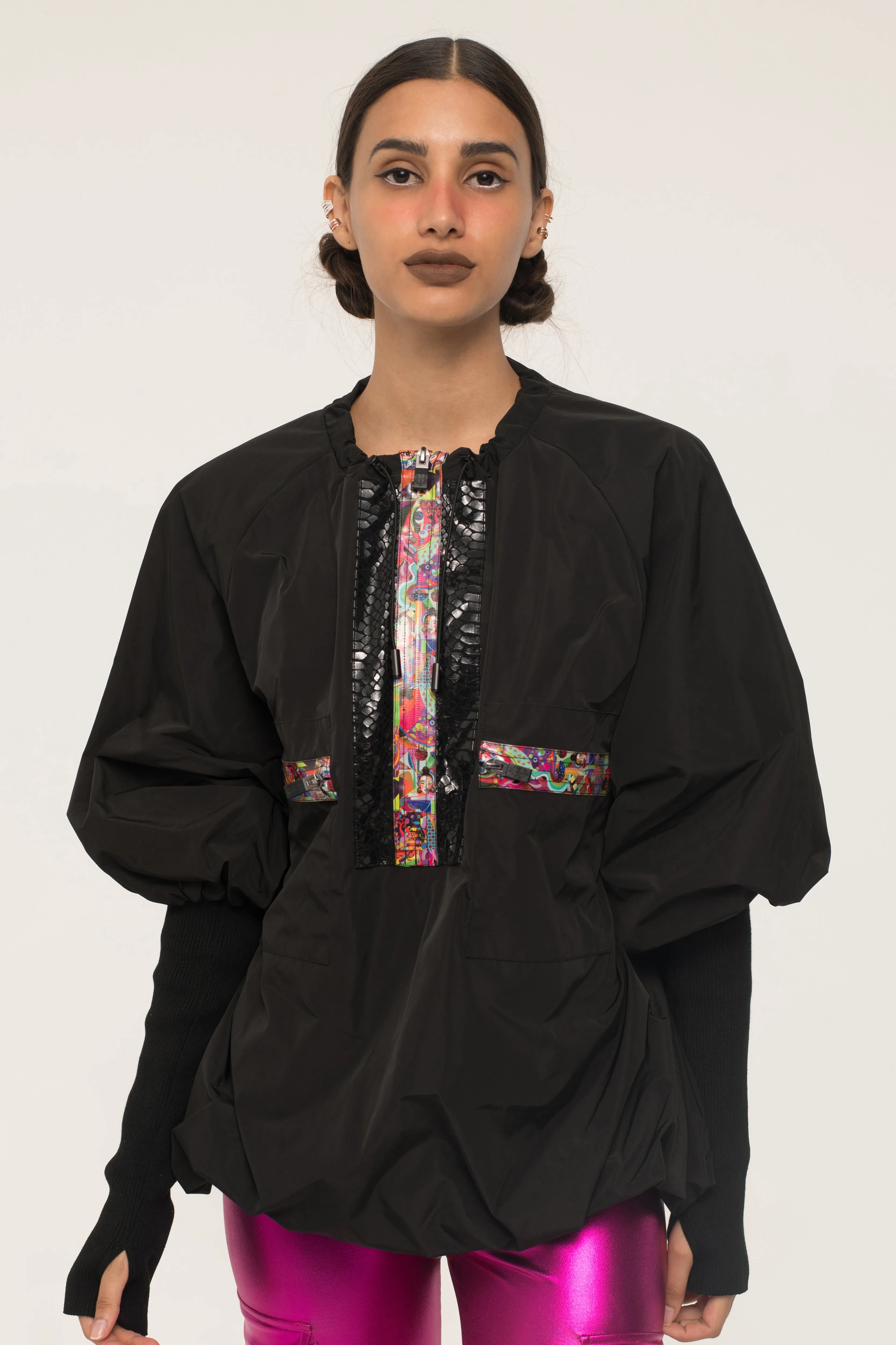 Makeup Half-Zip Parachute Jacket