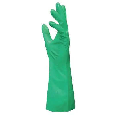 MAPA Professional StanSolv A-15 Gloves, Flat Cuff, Unlined, Size 9, Green, 479419ZQK