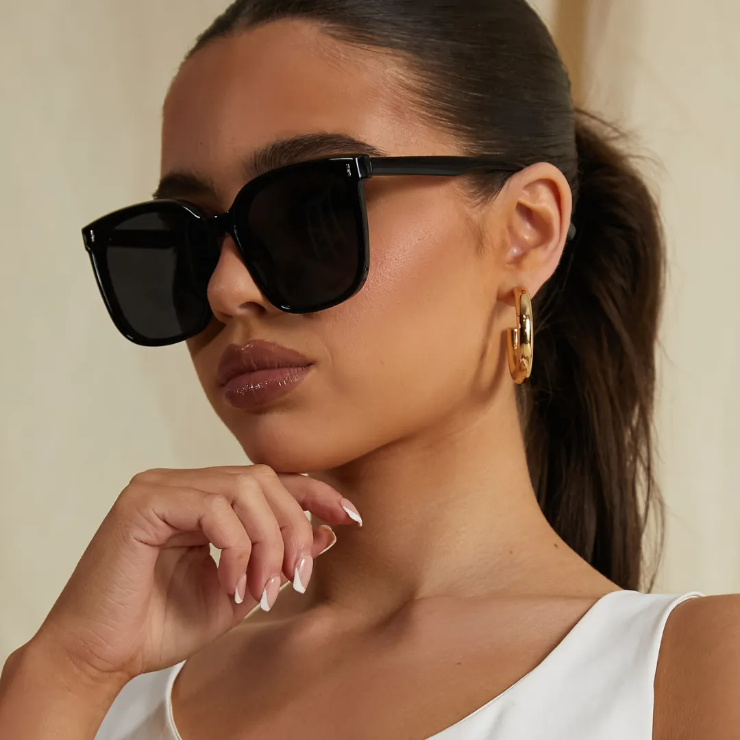 MAUI Brown Hexagonal Sunglasses
