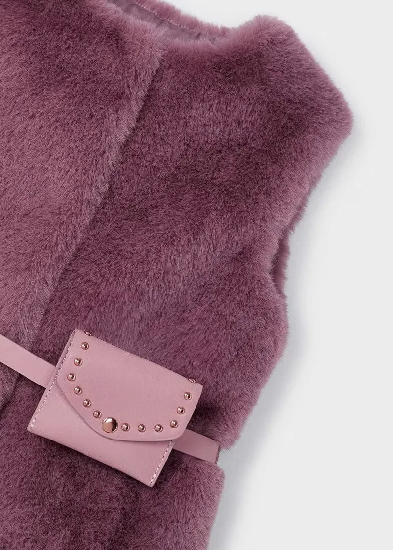Mayoral Girl Fur Gilet with Belt