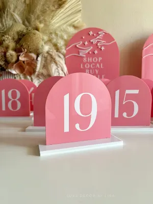 Medium Arch Table Number/Pricing Signs Acrylic Market/Pop Up Stall Business Signs