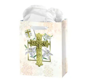 Medium Easter Lily Gift Bag With Tissue
