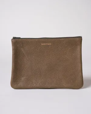 medium zip pouch - basic olive