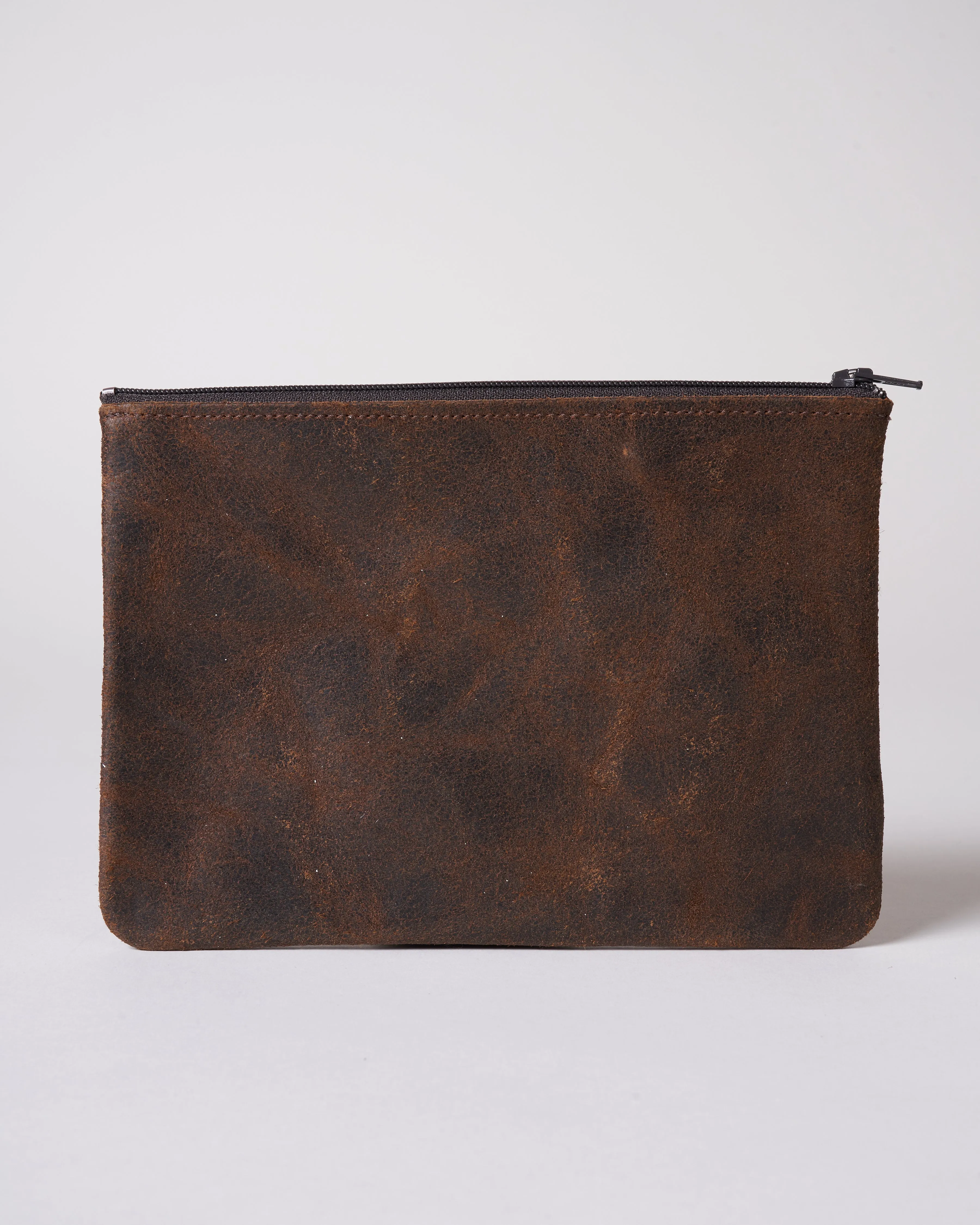 medium zip pouch - distress chocolate revolver