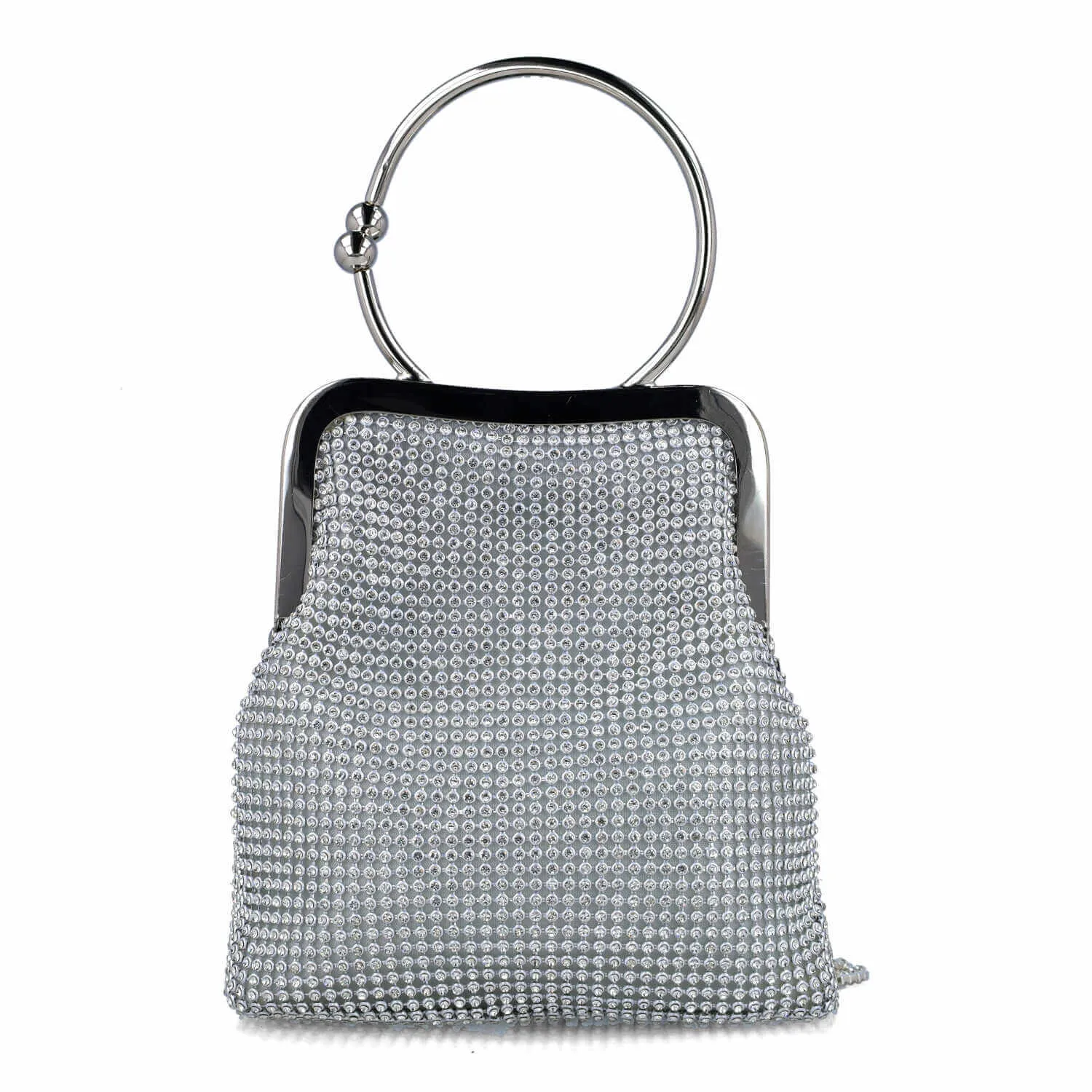 Menbur Silver Sparkly Fringed Bag