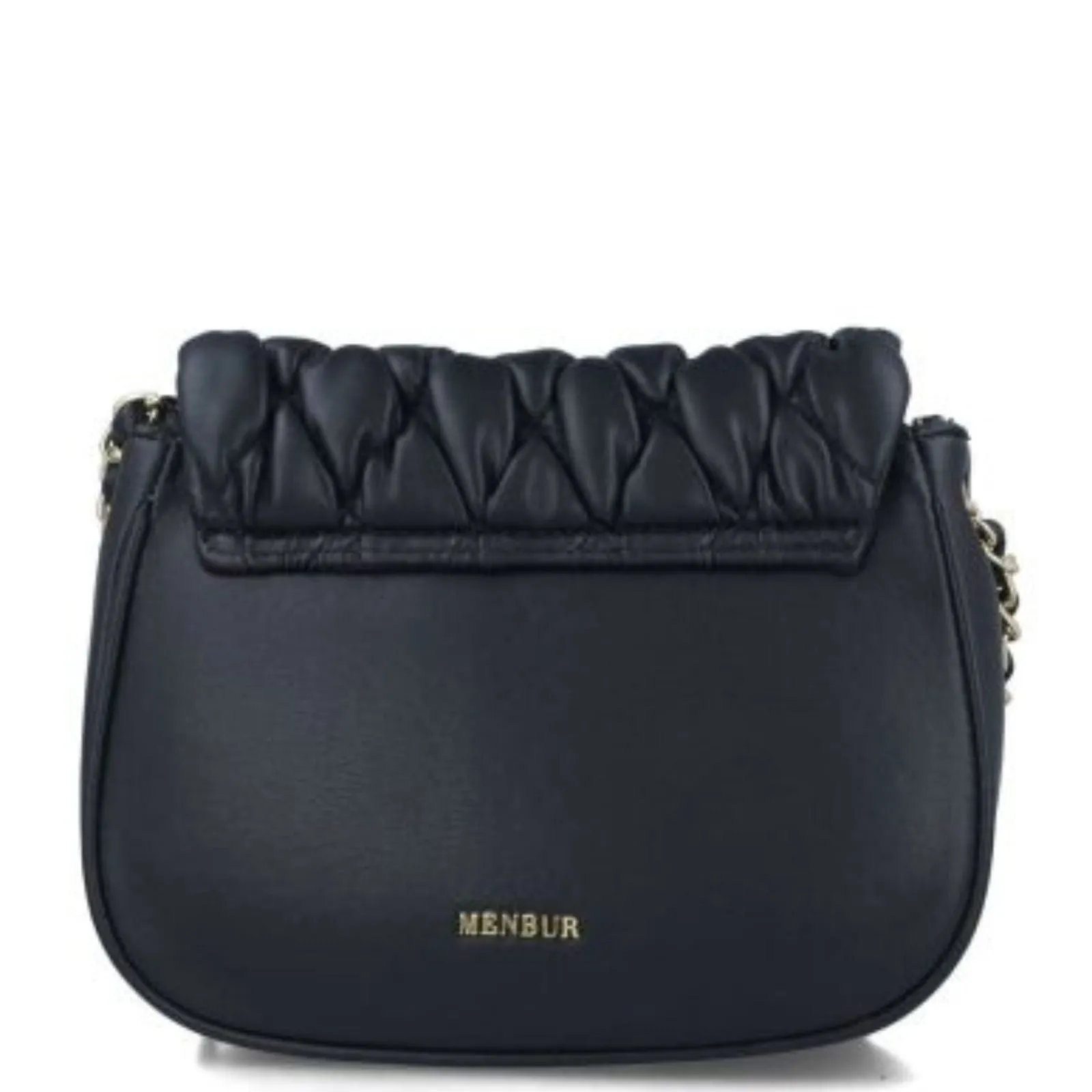 Menbur Small Black Quilted Saddle Bag