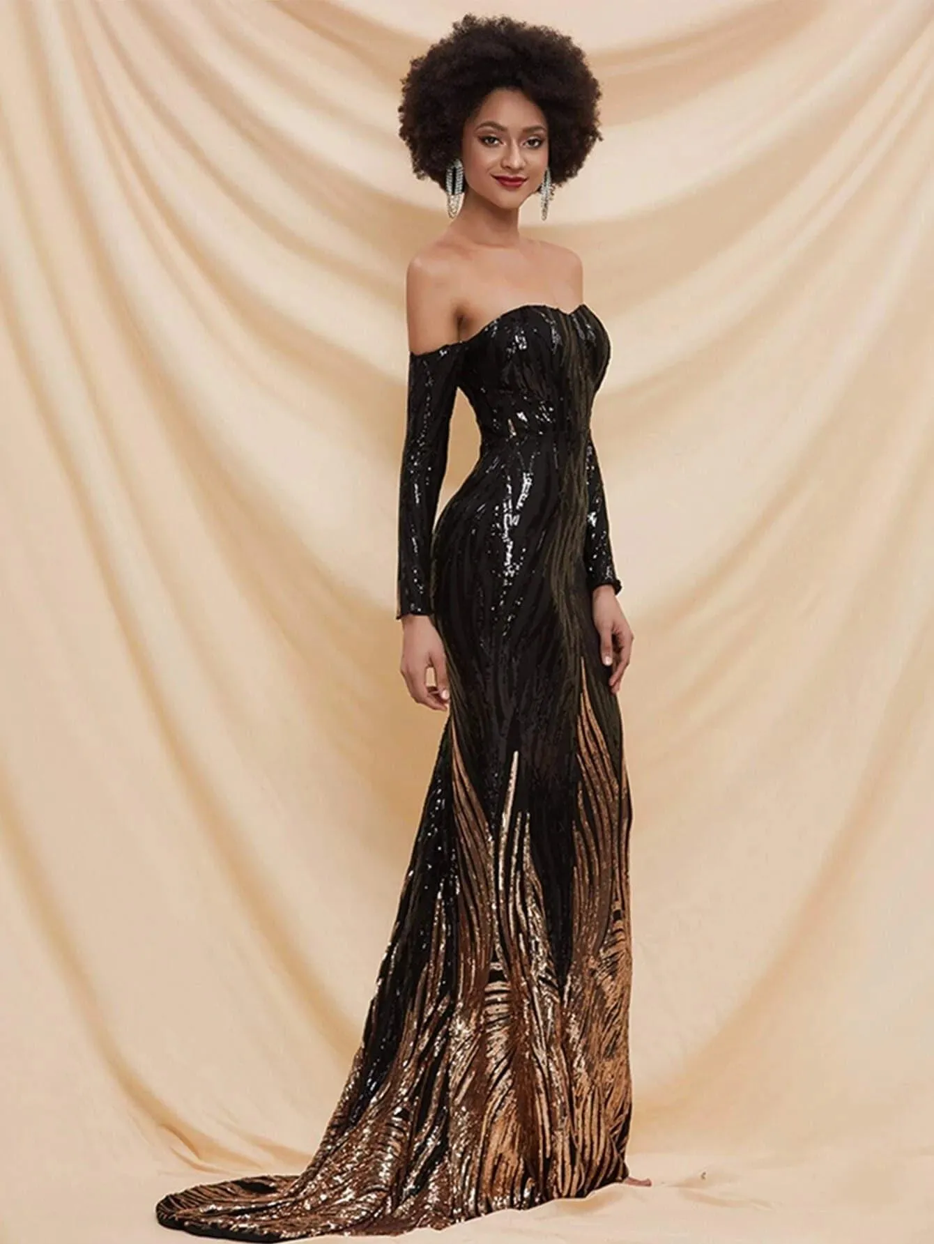 Mermaid Sequin Evening Dress M0296