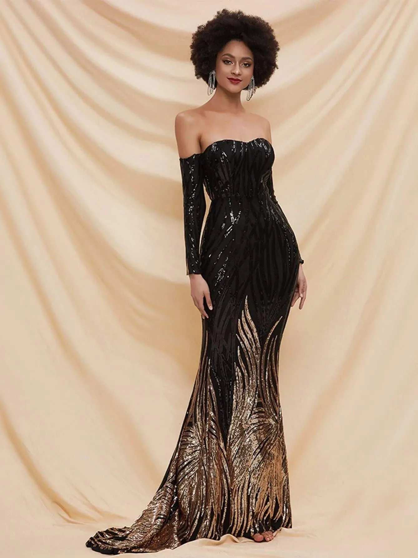 Mermaid Sequin Evening Dress M0296