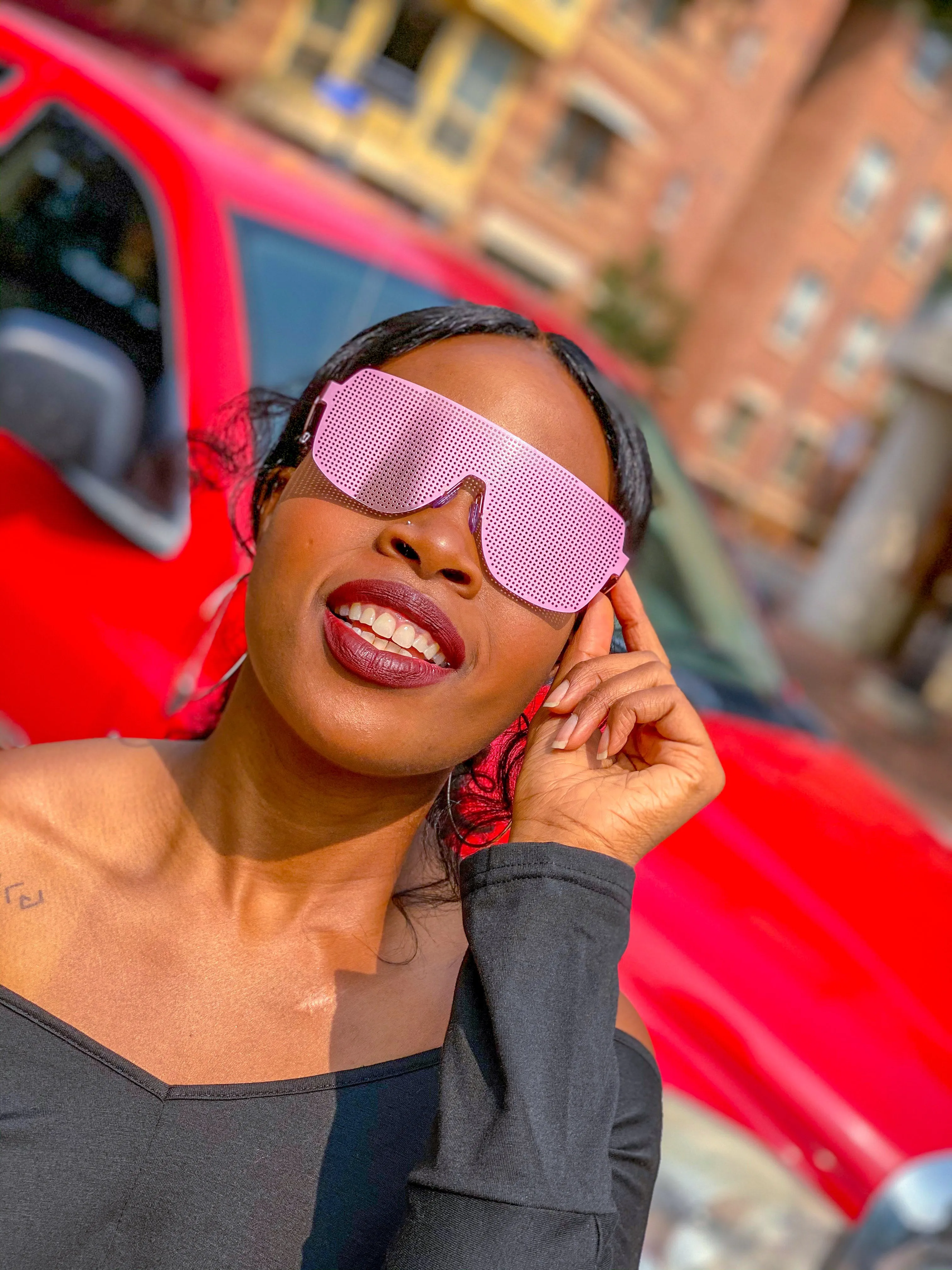 Metal Mesh Sunglasses - Rose Gold