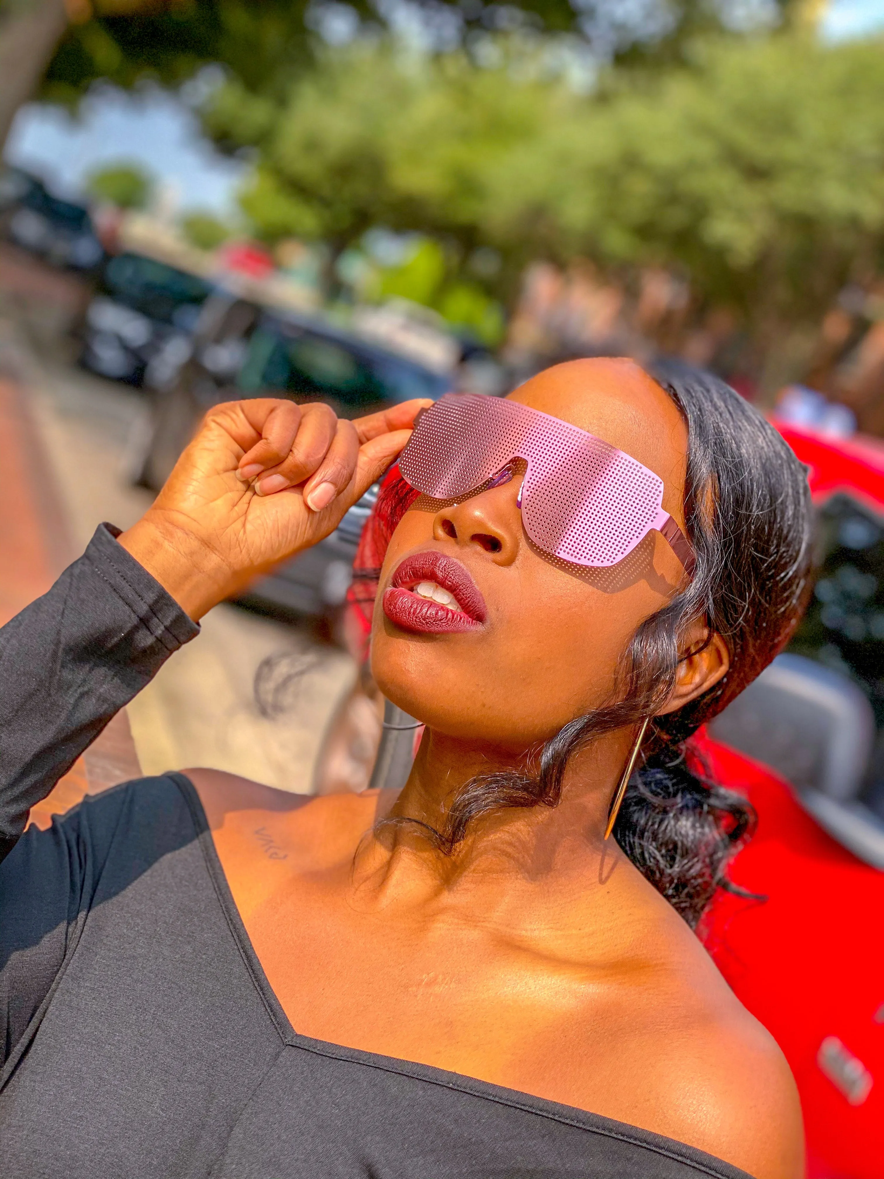 Metal Mesh Sunglasses - Rose Gold