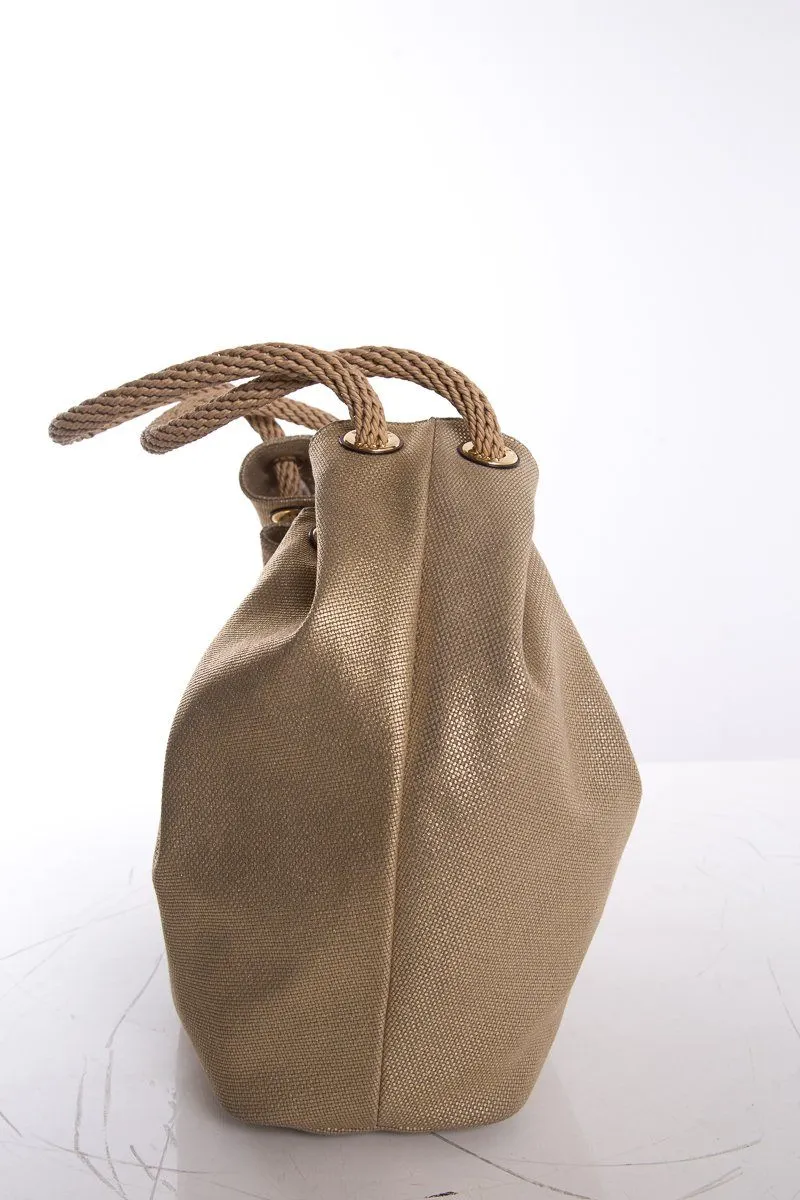 Michael Kors Gold Glitter Beach Hobo Shoulder Bag