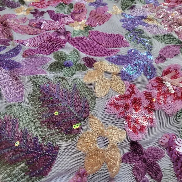 Midnight doll purple lilac floral one shouder sequins HOCO mini dress size M